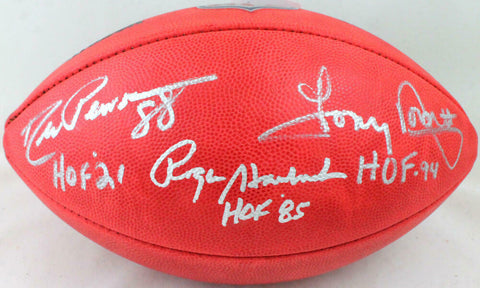 Staubach/Pearson/Dorsett Autographed NFL Authentic Wilson Duke Football-JSA W