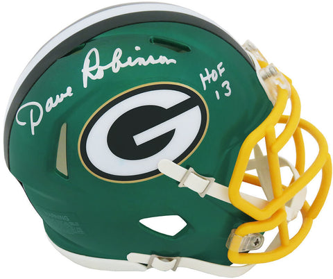 Dave Robinson Signed Packers Flash Riddell Speed Mini Helmet w/HOF'13 - (SS COA)