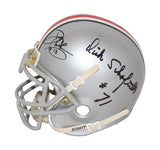 Houston Clark & Schafrath Signed Ohio State Buckeyes Schutt Mini Helmet JSA