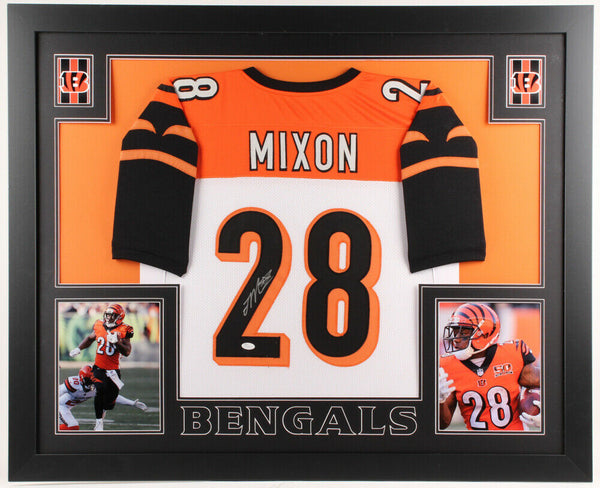 Joe Mixon Signed Cincinnati Bengals 35x43 Custom Framed Jersey (JSA Hologram)