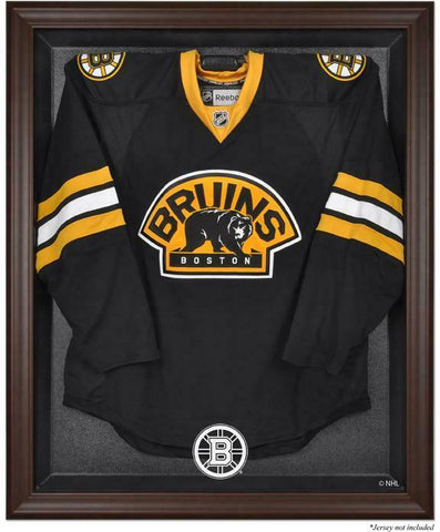 Boston Bruins Brown Framed Logo Jersey Display Case - Fanatics Authentic