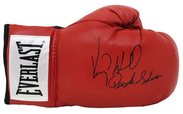 Virgil Hill Signed Everlast Red Boxing Glove w/Quicksilver - SCHWARTZ COA