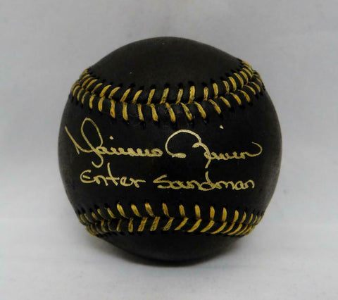 Mariano Rivera Autographed Rawlings OML Black Baseball W/Enter Sandman-JSA Auth