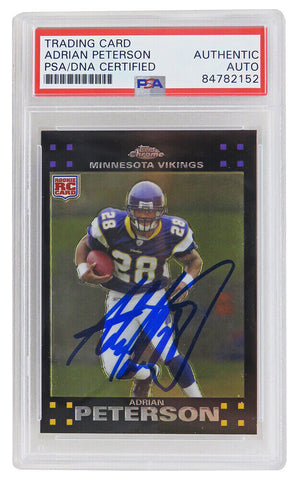 Adrian Peterson Signed Vikings 2007 Topps Chrome Rookie Card #TC181 -PSA Slabbed