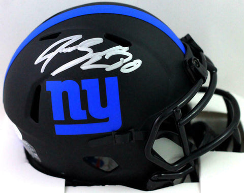 Jeremy Shockey Autographed NY Giants Eclipse Mini Helmet - Beckett Witness *S