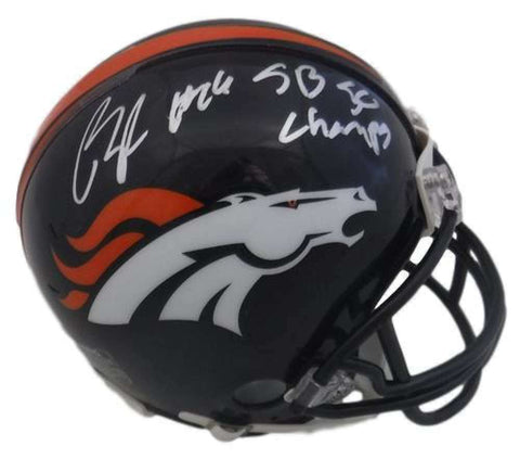 Bennie Fowler Autographed Denver Broncos Mini Helmet SB 50 Champs JSA 18751