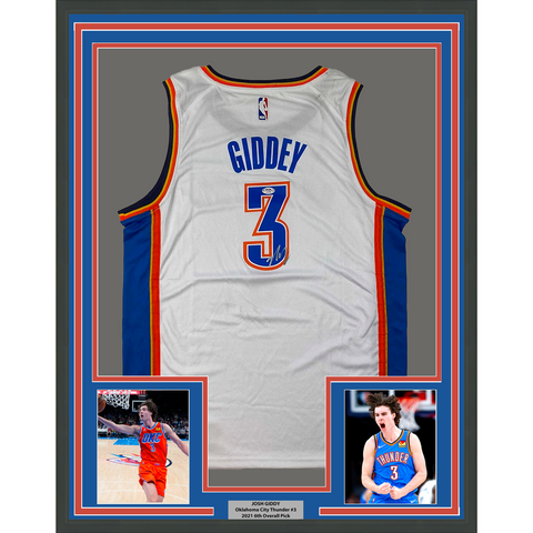 Framed Autographed/Signed Josh Giddey 33x42 White Authentic Jersey PSA/DNA COA