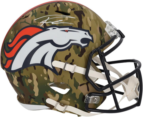 Russell Wilson Denver Broncos Signed Riddell Camo Speed Helmet