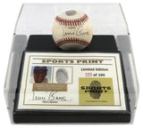 Cubs Ernie Banks Signed Thumbprint Baseball LE #'d/200 w/ Display Case BAS