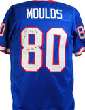 Eric Moulds Autographed Blue Pro Style Jersey W/ Insc- Beckett W *Black