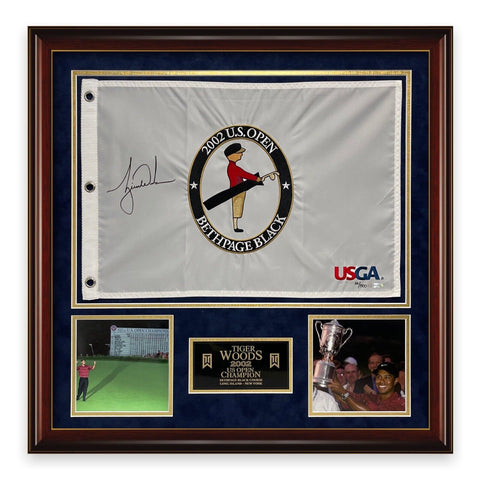 Tiger Woods Signed Autographed 2002 US Open Flag /500 24x24 UDA