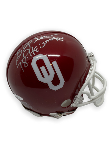 Billy Sims Signed Autographed Oklahoma Mini Helmet w/ Inscription TriStar