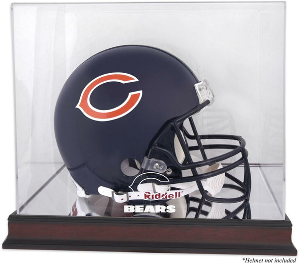 Chicago Bears Mahogany Helmet Logo Display Case with Mirror Back - Fanatics