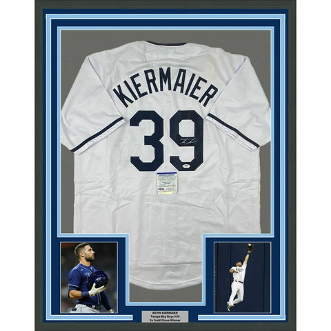FRAMED Autographed/Signed KEVIN KIERMAIER 33x42 Tampa Bay White Jersey PSA COA