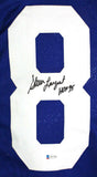 Steve Largent Autographed Blue Pro Style Jersey w/ HOF - Beckett W Auth *8