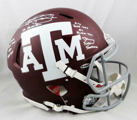 Johnny Manziel Texas A&M Maroon Speed Authentic F/S Helmet w/6 Insc-Beckett Auth