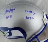 Steve Largent Signed Seahawks F/S Proline TB Helmet w/ 5 Insc- JSA W Auth *Blue