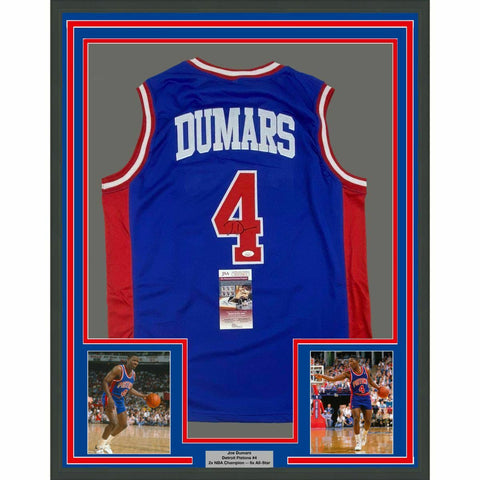 Joe Dumars Autographed Signed Framed Detroit Pistons Jersey 