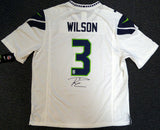 SEAHAWKS RUSSELL WILSON AUTOGRAPHED WHITE NIKE JERSEY SIZE XL RW HOLO 105023