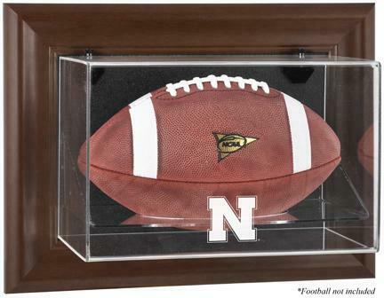 Nebraska Cornhuskers Brown Framed Wall-Mountable Football Display Case