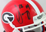 Sony Michel Autographed Georgia Bulldogs Red Schutt Mini Helmet- Beckett W*Black