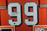 JASON TAYLOR (Dolphins orange TOWER) Signed Autographed Framed Jersey Beckett