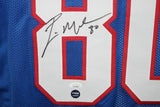 Eric Moulds Autographed/Signed Pro Style Blue XL Jersey Bills Mafia JSA 35523