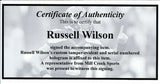 RUSSELL WILSON AUTOGRAPHED WHITE LOGO FOOTBALL SEATTLE SEAHAWKS RW HOLO 105663