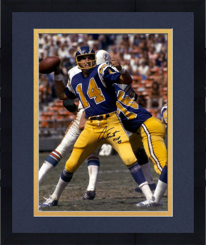 Frmd Dan Fouts Chargers Signed 16" x 20" Vertical Passing Photo & "HOF 93" Insc