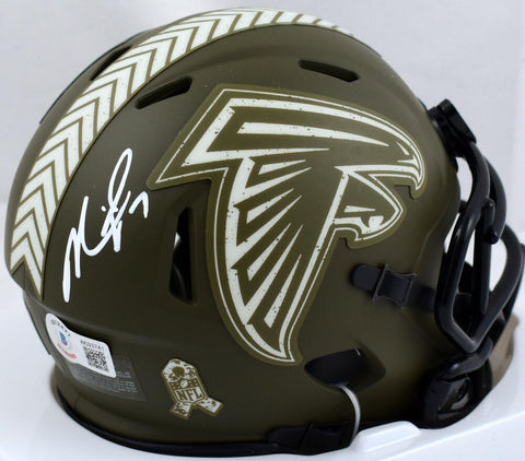 Michael Vick Signed Falcons Salute to Service Speed Mini Helmet *Back- BAW Holo