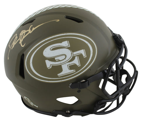 49ers Deion Sanders Signed Salute To Service F/S Speed Proline Helmet BAS Wit