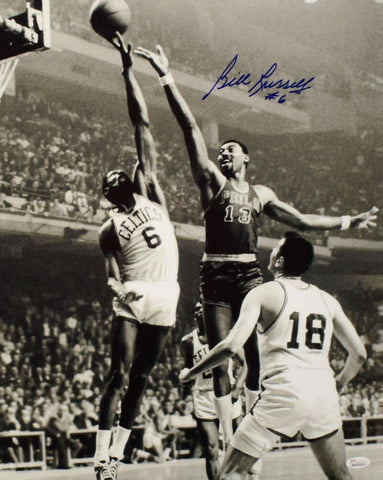 Bill Russell Autographed Boston Celtics 16x20 B&W Photo- JSA W Authenticated