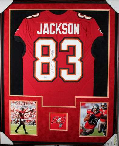 VINCENT JACKSON (Buccaneers Game issued suede) Signed Framed Jersey w/ PSA