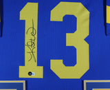 KURT WARNER (Rams throwback TOWER) Signed Autographed Framed Jersey Beckett