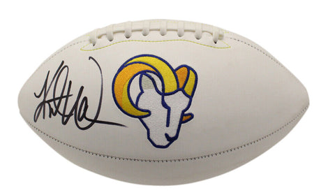 Kurt Warner Autographed/Signed Los Angeles Rams Logo Football Beckett 35842