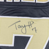 FRAMED Autographed/Signed TAYSOM HILL 33x42 New Orleans Black Jersey Beckett COA