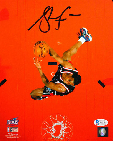 Steve Francis Autographed Rockets 8x10 From Above FP Photo- Beckett Witness *Blk