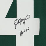 Framed Brett Favre Packers Signed Mitchell & Ness Jersey w/HOF 16 Insc