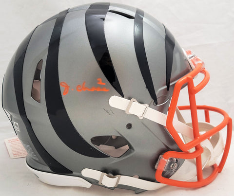 Ja'Marr Chase Autographed Bengals AMP Full Size Authentic Helmet Beckett WU15468