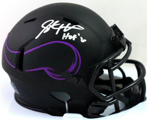 Steve Hutchinson Signed Vikings Eclipse Mini Helmet W/ HOF- Beckett W *Silver
