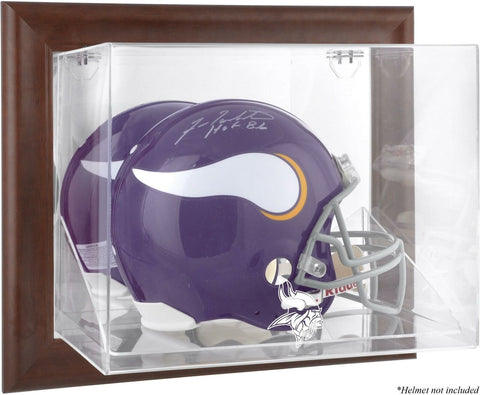 Minnesota Vikings Brown Framed Wall-Mountable Helmet Case-Fanatics