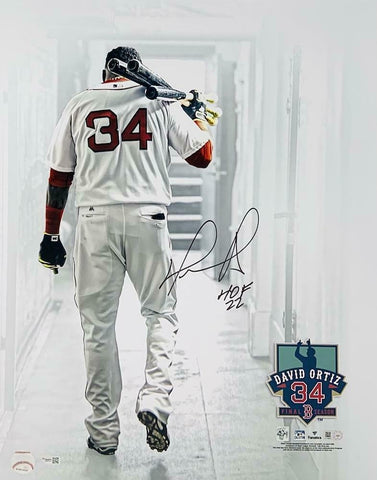 DAVID ORTIZ Autographed "HOF 22" Red Sox Tunnel 16" x 20" Photograph FANATICS