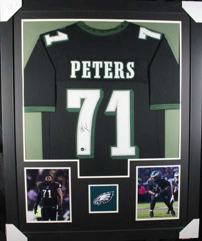 JASON PETERS (Eagles black TOWER) Signed Autographed Framed Jersey Beckett
