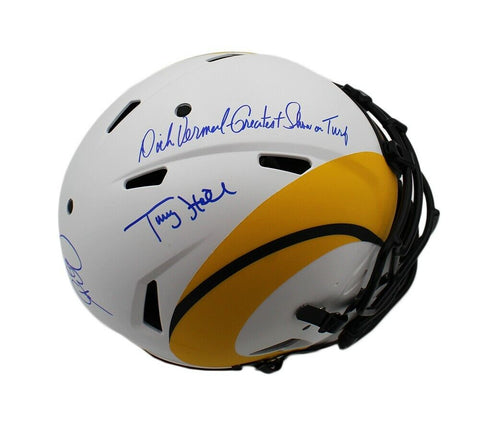 Vermeil, Holt & Bruce Signed Los Angeles Rams Speed Auth Lunar Helmet - Insc