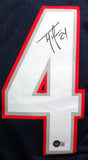 Ty Law Autographed Blue Pro Style Jersey- Beckett W Hologram *Black