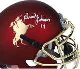 Brad Johnson Seminoles Signed Schutt Sports Unconquered Tradition Mini Helmet