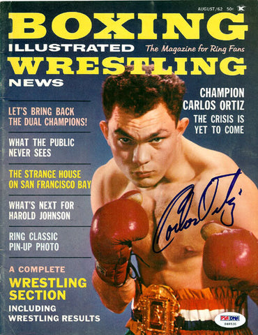 Carlos Ortiz Autographed Boxing Illustrated Magazine Cover PSA/DNA #S48531