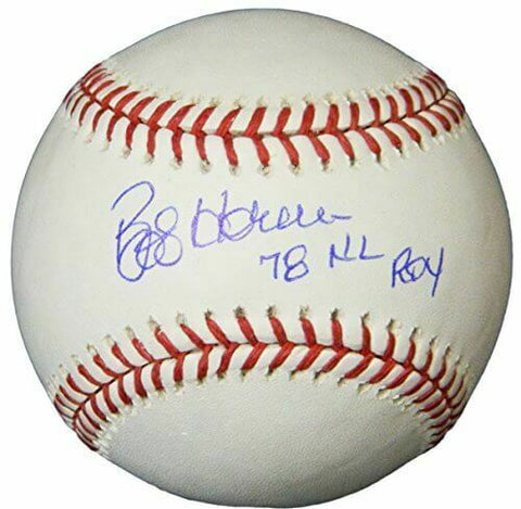 Bob Horner Signed Rawlings Official MLB Baseball w/'78 NL ROY