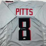 Autographed/Signed Kyle Pitts Atlanta Grey Football Jersey Beckett BAS COA