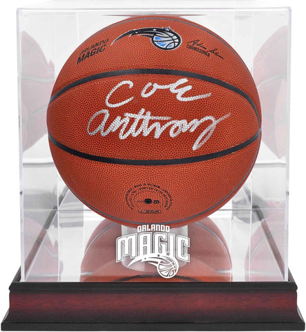 Cole Anthony Magic Signed Wilson Team Logo Ball w/Mahogany Logo Display Case